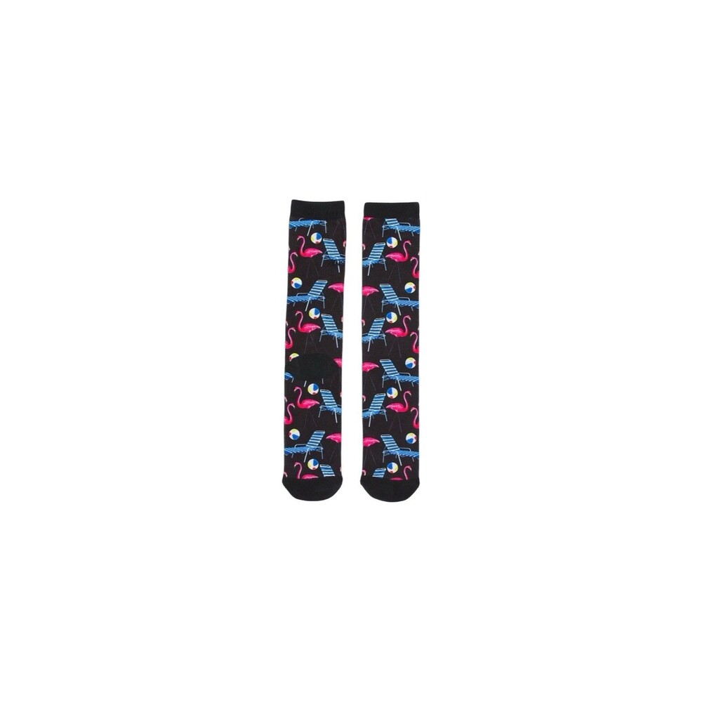 Vans Crew Socks Men’s 6.5-9 Novelty Beach Flamingo Off The Wall Black/pink 1 New